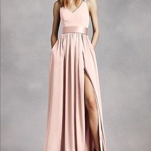 Vera Wang rose gold/blush bridesmaid dress